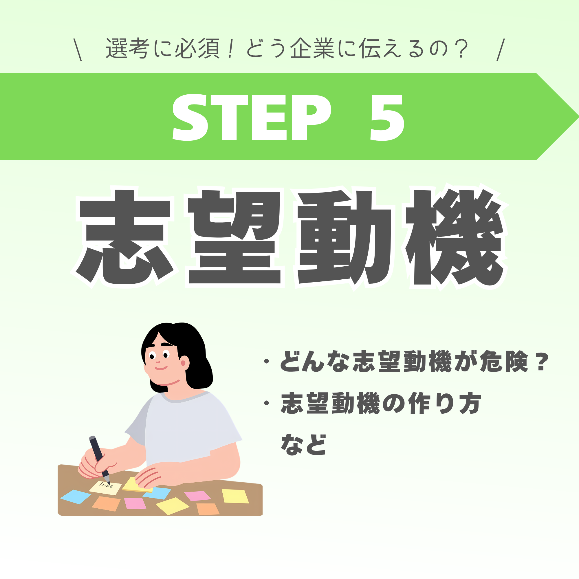 【STEP5】志望動機 ー説得力がある志望動機の作り方についてー